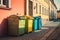 Concept of separate garbage in the apartment. General and Recyclable waste. Generative AI