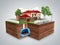 Concept of Sewerage in a private house 3d render on grey