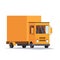 Concept of the shipping service. Truck van of delivery rides.Flat Vector illustration
