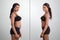 Before And After Concept Showing Fat To Slim Woman