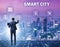 Concept of smart city with businessman pressing buttons