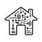 Concept of smart home technology concepts, Line house shape with .electronic automation application