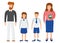 Concept student school boy and girl children, smiling teacher man and woman character set flat vector illustration, isolated on