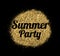 Concept summer. Shiny summer party letters gold glitters