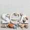 Concept of the summer time with sea shells and stones. Decorative letters SEA. Summer time, sea vacation.