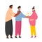 The concept of surrogacy for a gay couple. Same-sex relationships. Non-traditional family, marriage. Vector illustration