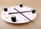 Concept of Sushi Time with caviar as clock