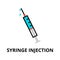 Concept of syringe injection icon