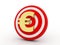 Concept of Targeting Euro Currency, 3d rendering