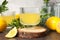 Concept of tasty drink, Limoncello, Italian lemon liqueur