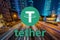 Concept of Tether, a Cryptocurrency blockchain, Digital money