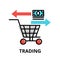 Concept of Trading icon, modern flat thin line design