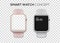 Concept of two colored smart watches - pink and silver with big empty screens. High quality vector illustration isolated