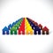 Concept vector community living - colorful houses or homes