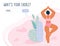 Concept vector WEB banner with body positive girl about tampon. The menstrual period cycle or PMS is NORMAL. What's your