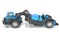 Concept wheeled tractor scraper side view 3d render on white background with shadow