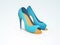 Concept of womens heel sandal.