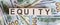 Concept words EQUITY on wooden blocks on a beautiful background from dollar bills