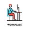 Concept of Workplace icon, modern flat thin line design vector illustration