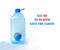 Concept of World Environment Day - Plastic Free. The globe as symbol of the Earth inside big plastic bottle. Concept of saving the