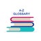 Concept A-Z glossary book for web page, banner, social media.