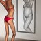 Conceptual 3D woman as fat vs fit underweight anorexic