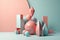 Conceptual Abstract Pastel shapes and balloon created by AI