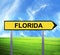 Conceptual arrow sign against beautiful landscape with text - FLORIDA