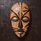 Conceptual Art: African Wooden Mask On Linen