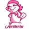 Conceptual art of a happy beaver wearing a scarf and a pink ribbon for breast cancer awareness campaign.