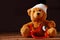 Conceptual Bandaged Teddy Bear with Stethoscope