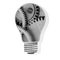 Conceptual black and white icon, a light bulb