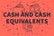 Conceptual business illustration with the words cash and cash equivalents