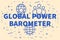 Conceptual business illustration with the words global power bar