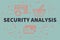 Conceptual business illustration with the words security analysis