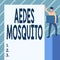 Conceptual caption Aedes Mosquito. Business overview the yellow fever mosquito that can spread dengue fever Man Standing
