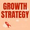 Conceptual caption Growth Strategy. Business idea Strategy aimed at winning larger market share in shortterm Rocket Ship