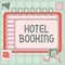 Conceptual caption Hotel Booking. Business idea Online Reservations Presidential Suite De Luxe Hospitality Blank Open