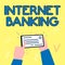 Conceptual caption Internet Banking. Internet Concept banking method which transactions conducted electronically