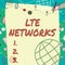 Conceptual caption Lte Networks. Concept meaning Fastest network connection available for wireless communication Plain