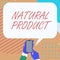 Conceptual caption Natural Product. Business idea chemical compound or substance produced by a living organism Mobile