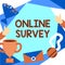 Conceptual caption Online Survey. Business approach Reappraisal Feedback Poll Satisfaction Rate Testimony People