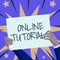 Conceptual caption Online Tutorial. Concept meaning process of tutoring in an online or virtual environment Hands