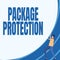 Conceptual caption Package Protection. Internet Concept Wrapping and Securing items to avoid damage Labeled Box