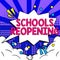 Conceptual caption Schools Reopening. Business overview classes are over for the time being End of the school day