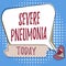 Conceptual caption Severe Pneumonia. Business showcase acute disease that is marked by inflammation of lung tissue Lips