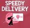 Conceptual caption Speedy Delivery. Business showcase provide products in fast way or same day shipping overseas