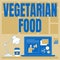 Conceptual caption Vegetarian Food. Conceptual photo cuisine refers to food that meets vegetarian standards Laptop On A