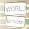 Conceptual caption World Economy. Business showcase international trading of product and services around the world