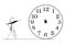 Conceptual Cartoon of Businessman and Time